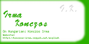 irma konczos business card